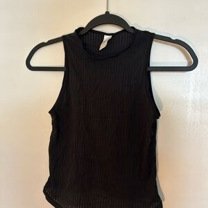 Donna Karan Black Ribbed Tank Top